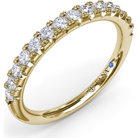 Diamond Wedding Band with Shared-Prong Set Round Diamonds by Fana - 0.41 Carat Total Diamond Weight