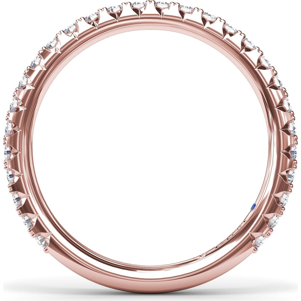 Diamond Wedding Band with Shared-Prong Set Round Diamonds by Fana - 0.43 Carat Total Diamond Weight