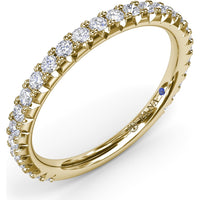 Diamond Wedding Band with Shared-Prong Set Round Diamonds by Fana - 0.43 Carat Total Diamond Weight