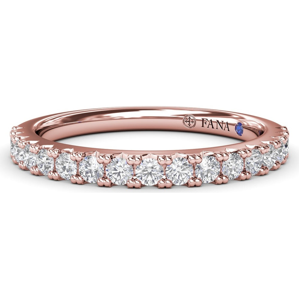 Diamond Wedding Band with Shared-Prong Set Round Diamonds by Fana - 0.43 Carat Total Diamond Weight