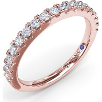 Diamond Wedding Band with Shared-Prong Set Round Diamonds by Fana - 0.43 Carat Total Diamond Weight