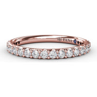 Diamond Wedding Band with Shared-Prong Set Round Diamonds by Fana - 0.44 Carat Total Diamond Weight