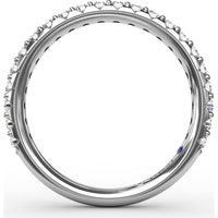 Diamond Wedding Band with Shared-Prong Set Round Diamonds by Fana - 0.44 Carat Total Diamond Weight