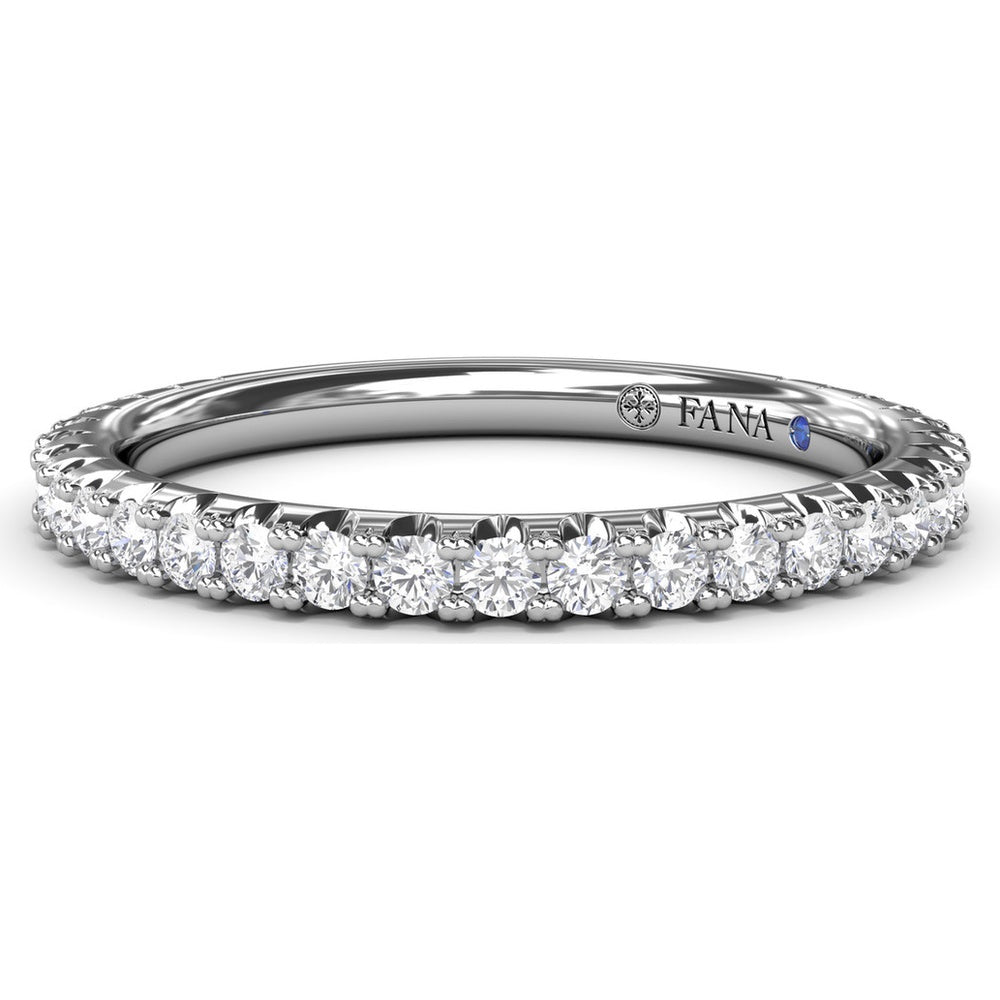 Diamond Wedding Band with Shared-Prong Set Round Diamonds by Fana - 0.45 Carat Total Diamond Weight