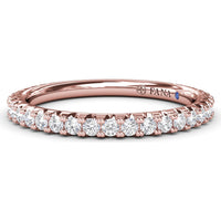 Diamond Wedding Band with Shared-Prong Set Round Diamonds by Fana - 0.45 Carat Total Diamond Weight