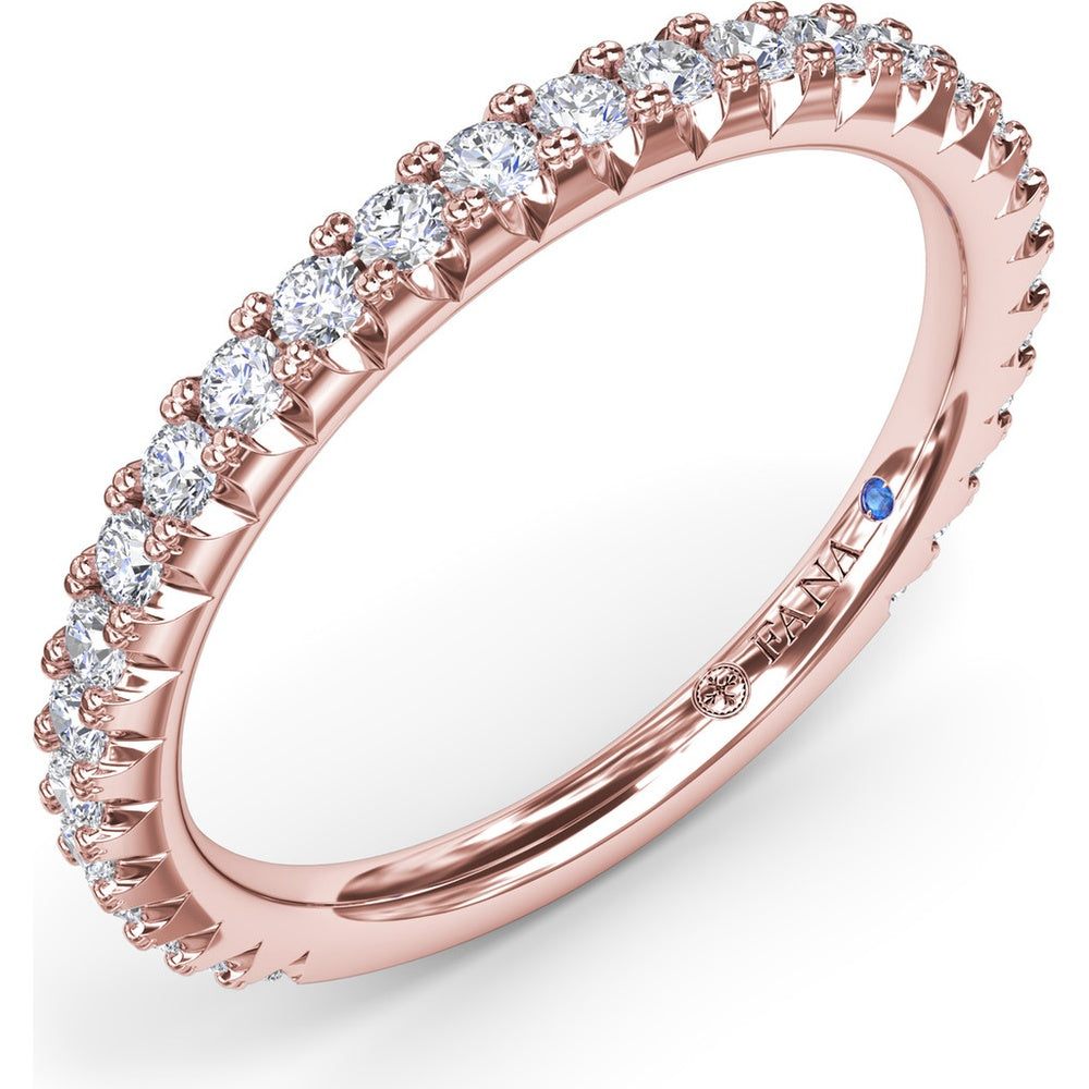 Diamond Wedding Band with Shared-Prong Set Round Diamonds by Fana - 0.45 Carat Total Diamond Weight