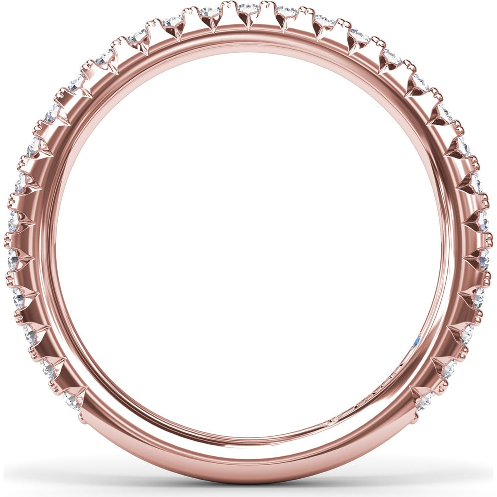Diamond Wedding Band with Shared-Prong Set Round Diamonds by Fana - 0.45 Carat Total Diamond Weight