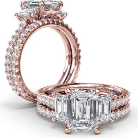 Diamond Wedding Band with Shared-Prong Set Round Diamonds by Fana - 0.45 Carat Total Diamond Weight