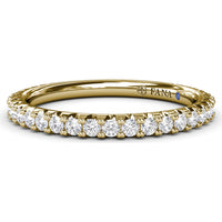 Diamond Wedding Band with Shared-Prong Set Round Diamonds by Fana - 0.45 Carat Total Diamond Weight