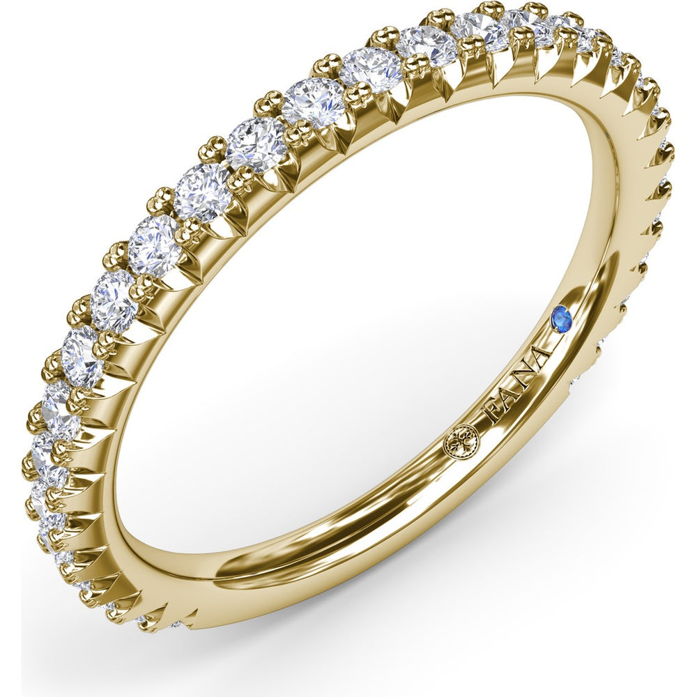 Diamond Wedding Band with Shared-Prong Set Round Diamonds by Fana - 0.45 Carat Total Diamond Weight
