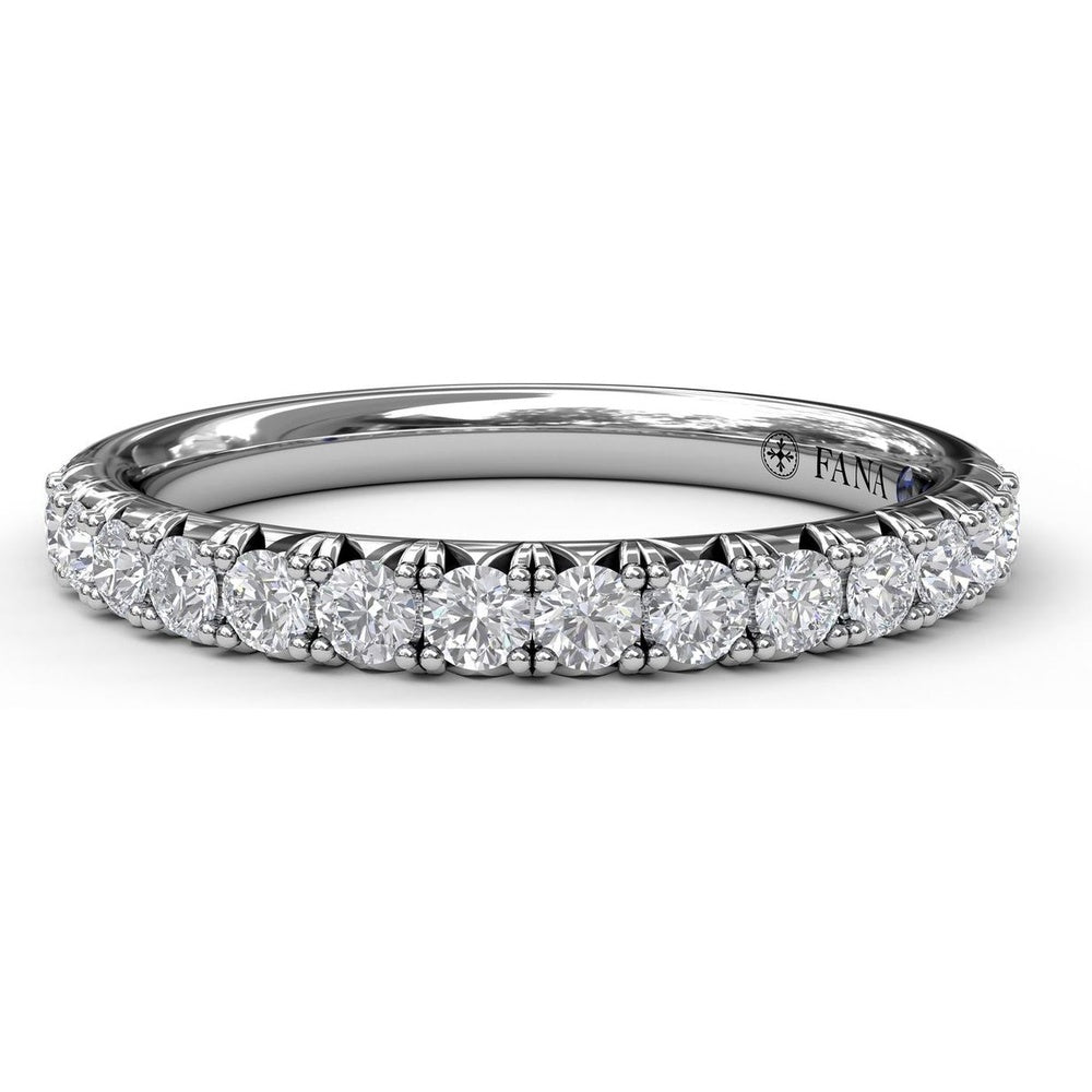 Diamond Wedding Band with Shared-Prong Set Round Diamonds by Fana - 0.48 Carat Total Diamond Weight