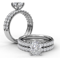 Diamond Wedding Band with Shared-Prong Set Round Diamonds by Fana - 0.48 Carat Total Diamond Weight