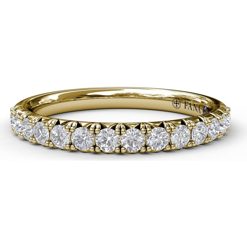 Diamond Wedding Band with Shared-Prong Set Round Diamonds by Fana - 0.48 Carat Total Diamond Weight