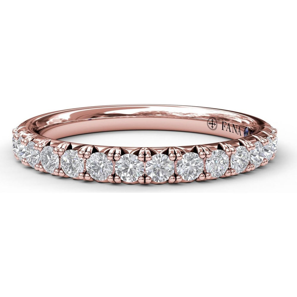 Diamond Wedding Band with Shared-Prong Set Round Diamonds by Fana - 0.48 Carat Total Diamond Weight