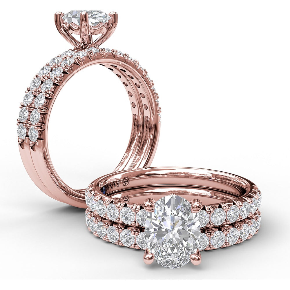 Diamond Wedding Band with Shared-Prong Set Round Diamonds by Fana - 0.48 Carat Total Diamond Weight