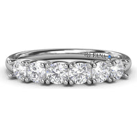 Diamond Wedding Band with Shared-Prong Set Round Diamonds by Fana - 0.63 Carat Total Diamond Weight