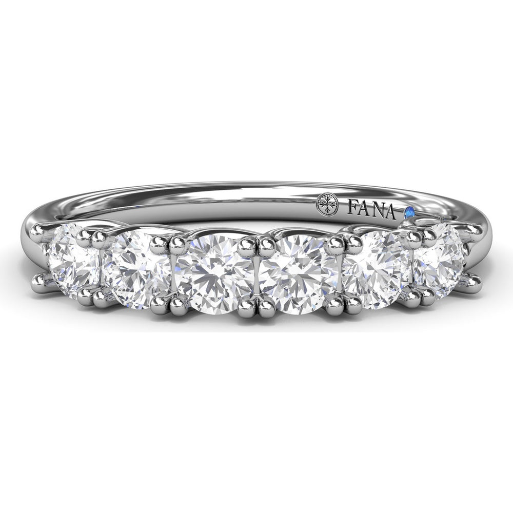Diamond Wedding Band with Shared-Prong Set Round Diamonds by Fana - 0.63 Carat Total Diamond Weight
