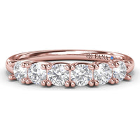 Diamond Wedding Band with Shared-Prong Set Round Diamonds by Fana - 0.63 Carat Total Diamond Weight