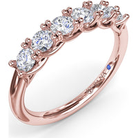 Diamond Wedding Band with Shared-Prong Set Round Diamonds by Fana - 0.63 Carat Total Diamond Weight