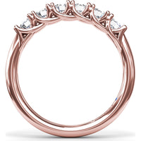 Diamond Wedding Band with Shared-Prong Set Round Diamonds by Fana - 0.63 Carat Total Diamond Weight