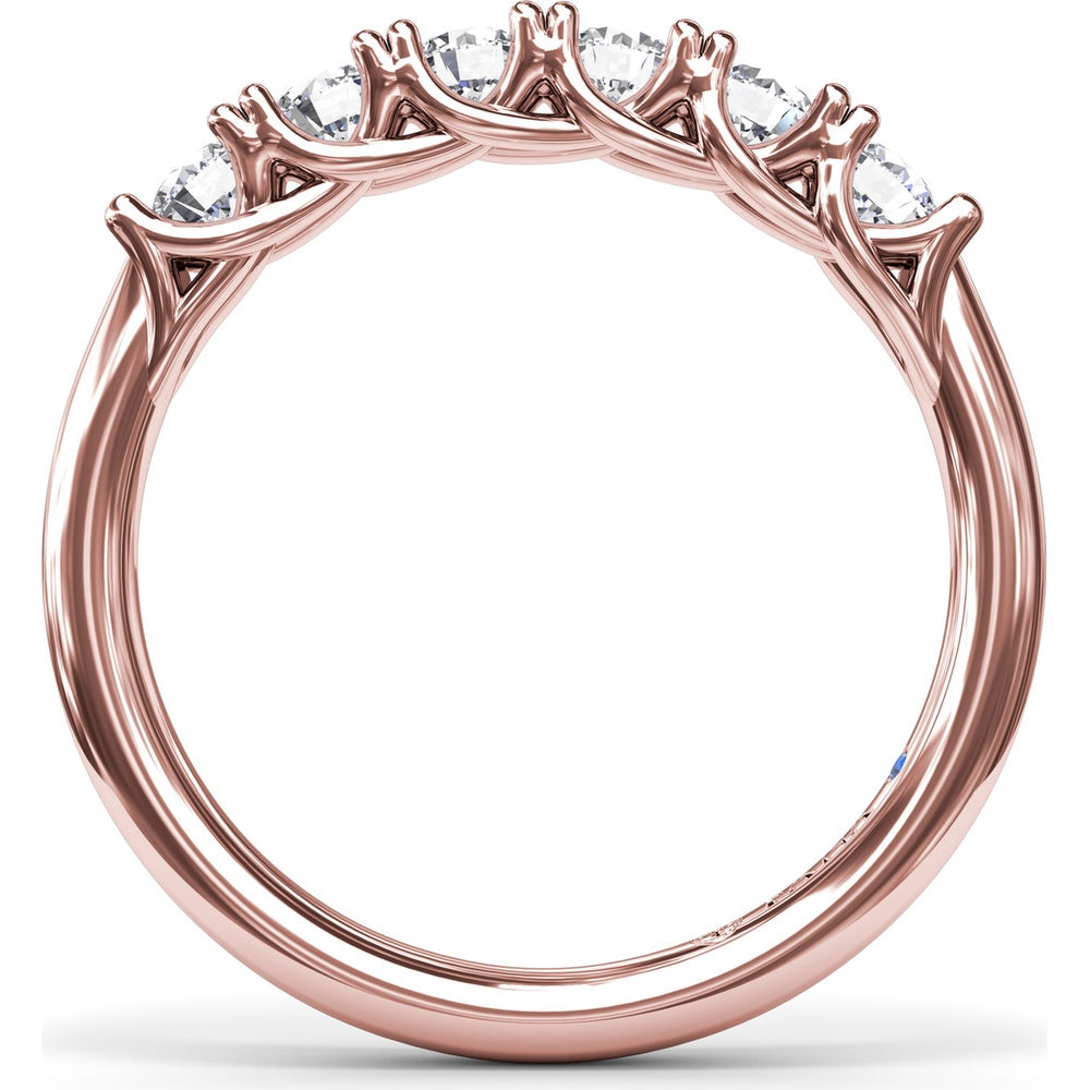 Diamond Wedding Band with Shared-Prong Set Round Diamonds by Fana - 0.63 Carat Total Diamond Weight