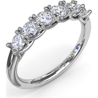 Diamond Wedding Band with Shared-Prong Set Round Diamonds by Fana - 0.63 Carat Total Diamond Weight