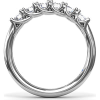 Diamond Wedding Band with Shared-Prong Set Round Diamonds by Fana - 0.63 Carat Total Diamond Weight