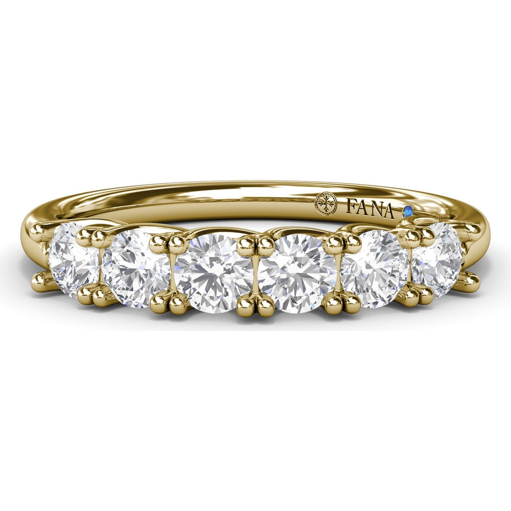 Diamond Wedding Band with Shared-Prong Set Round Diamonds by Fana - 0.63 Carat Total Diamond Weight
