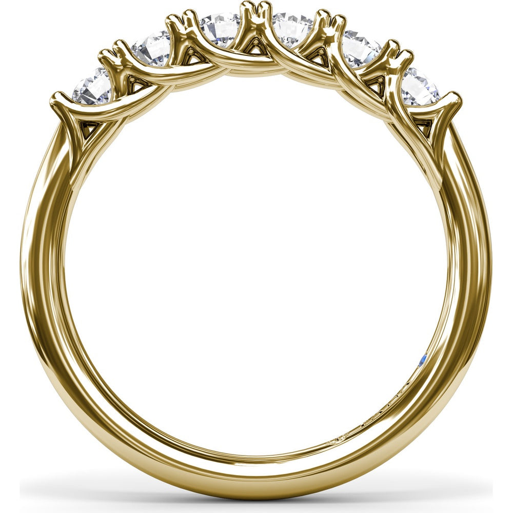 Diamond Wedding Band with Shared-Prong Set Round Diamonds by Fana - 0.63 Carat Total Diamond Weight