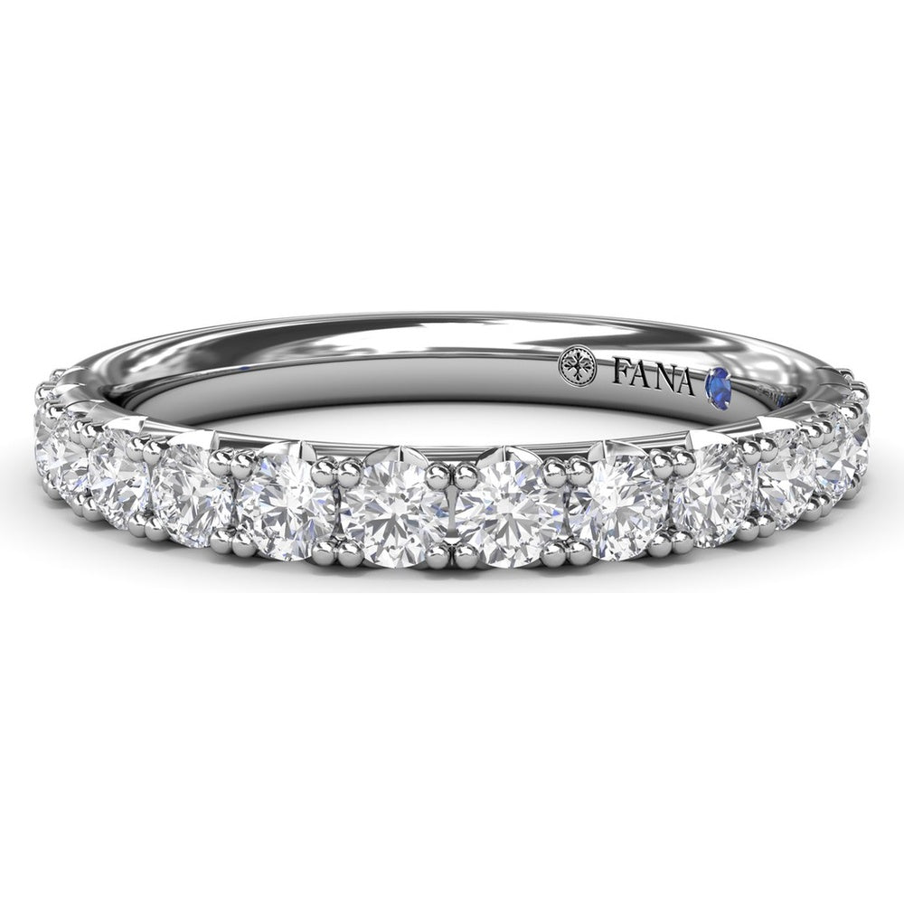 Diamond Wedding Band with Shared-Prong Set Round Diamonds by Fana - 0.69 Carat Total Diamond Weight