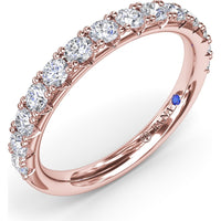 Diamond Wedding Band with Shared-Prong Set Round Diamonds by Fana - 0.69 Carat Total Diamond Weight