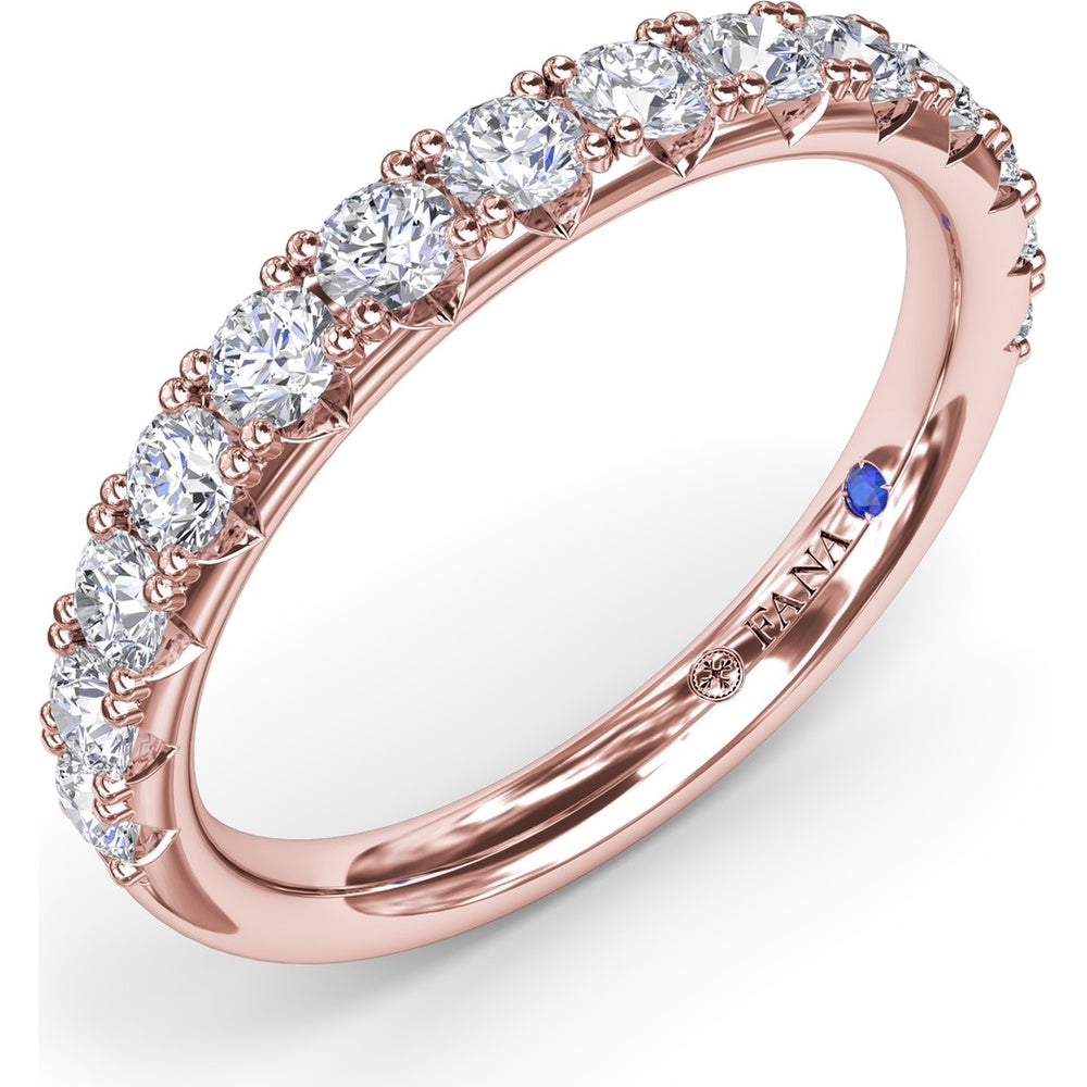 Diamond Wedding Band with Shared-Prong Set Round Diamonds by Fana - 0.69 Carat Total Diamond Weight