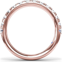 Diamond Wedding Band with Shared-Prong Set Round Diamonds by Fana - 0.69 Carat Total Diamond Weight