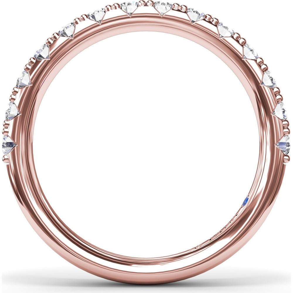 Diamond Wedding Band with Shared-Prong Set Round Diamonds by Fana - 0.69 Carat Total Diamond Weight