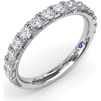 Diamond Wedding Band with Shared-Prong Set Round Diamonds by Fana - 0.69 Carat Total Diamond Weight