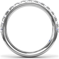 Diamond Wedding Band with Shared-Prong Set Round Diamonds by Fana - 0.69 Carat Total Diamond Weight