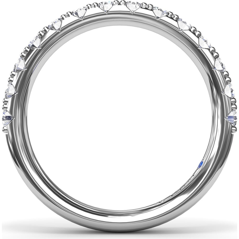 Diamond Wedding Band with Shared-Prong Set Round Diamonds by Fana - 0.69 Carat Total Diamond Weight