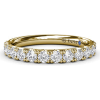 Diamond Wedding Band with Shared-Prong Set Round Diamonds by Fana - 0.69 Carat Total Diamond Weight