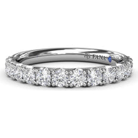 Diamond Wedding Band with Shared-Prong Set Round Diamonds by Fana - 0.69 Carat Total Diamond Weight