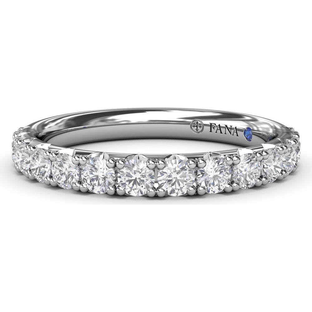 Diamond Wedding Band with Shared-Prong Set Round Diamonds by Fana - 0.69 Carat Total Diamond Weight