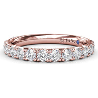 Diamond Wedding Band with Shared-Prong Set Round Diamonds by Fana - 0.69 Carat Total Diamond Weight
