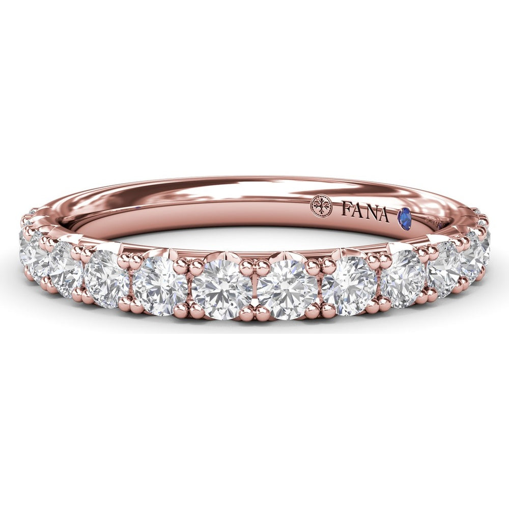 Diamond Wedding Band with Shared-Prong Set Round Diamonds by Fana - 0.69 Carat Total Diamond Weight