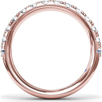 Diamond Wedding Band with Shared-Prong Set Round Diamonds by Fana - 0.69 Carat Total Diamond Weight