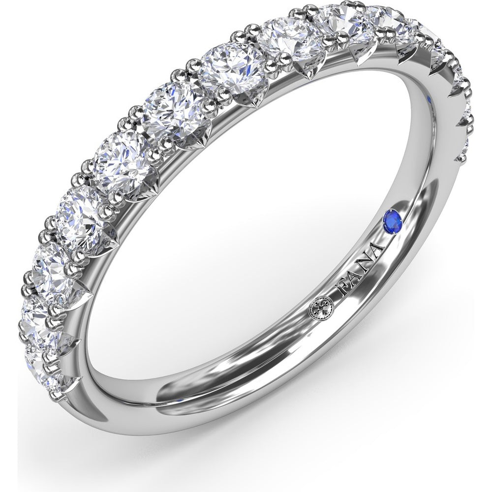 Diamond Wedding Band with Shared-Prong Set Round Diamonds by Fana - 0.69 Carat Total Diamond Weight