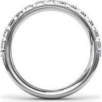 Diamond Wedding Band with Shared-Prong Set Round Diamonds by Fana - 0.69 Carat Total Diamond Weight