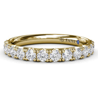 Diamond Wedding Band with Shared-Prong Set Round Diamonds by Fana - 0.69 Carat Total Diamond Weight