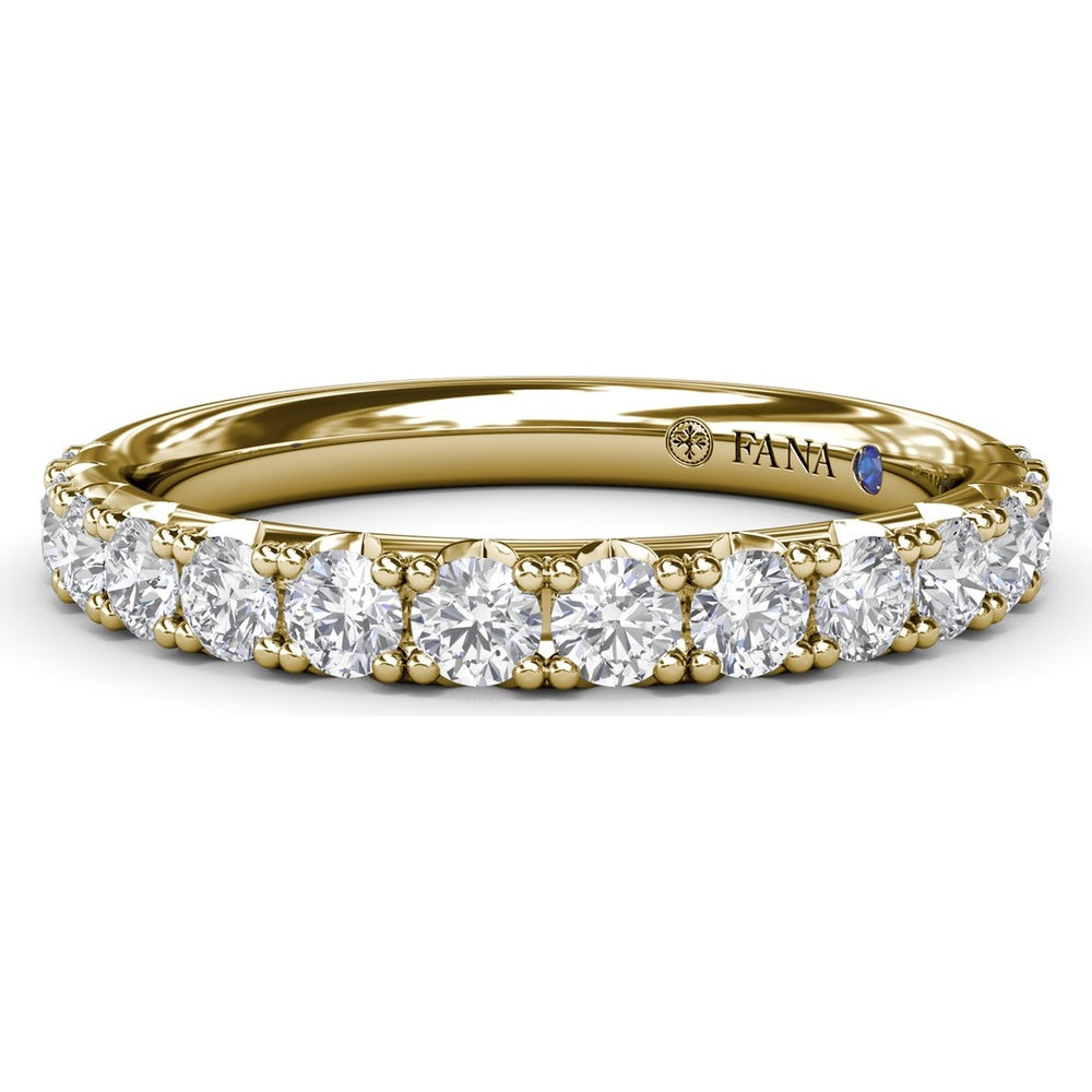 Diamond Wedding Band with Shared-Prong Set Round Diamonds by Fana - 0.69 Carat Total Diamond Weight