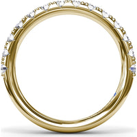 Diamond Wedding Band with Shared-Prong Set Round Diamonds by Fana - 0.69 Carat Total Diamond Weight