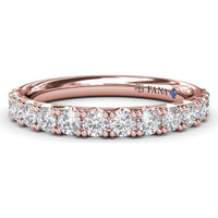 Diamond Wedding Band with Shared-Prong Set Round Diamonds by Fana - 0.69 Carat Total Diamond Weight