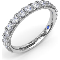 Diamond Wedding Band with Shared-Prong Set Round Diamonds by Fana - 0.69 Carat Total Diamond Weight